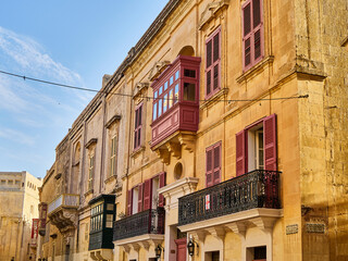 Balcony of old house in Mdina, Malta