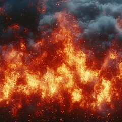 Naklejka premium Dynamic fire textures and details high-resolution visuals digital art abstract environment close-up view for seo impact