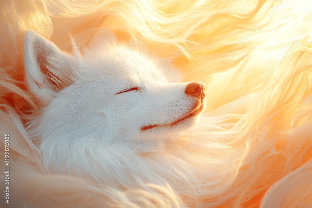 Poster a hyper-realistic close-up of a wolf fur, with detailed textures and natural colors showing every st
