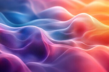 Obraz premium Vibrant waves of color blend seamlessly in abstract forms creating a mesmerizing digital landscape brimming with energy