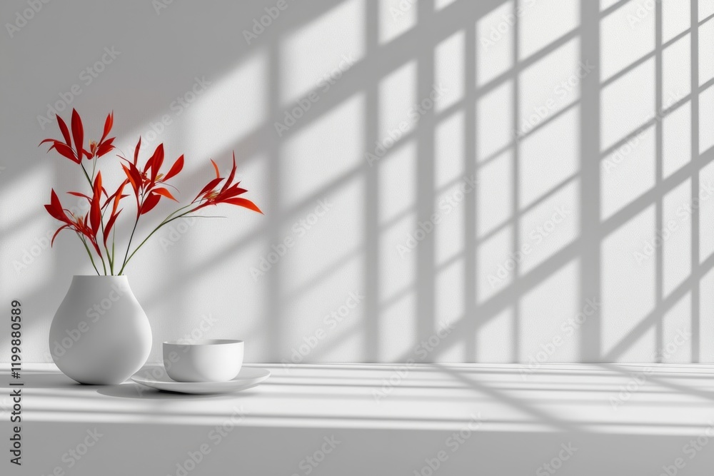 Fototapete a minimalist depiction of a single windowpane with clean, sharp lines and a faint glow of light spil