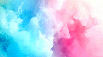 Fototapeta premium Colorful wisps of blue and pink swirl together in a dreamy, abstract cloud formation, creating a vibrant atmosphere for imagination