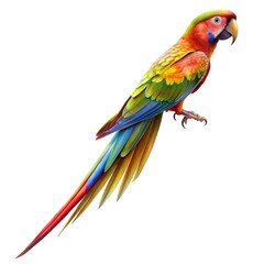 Obraz premium Long tail parrot isolated on transparent background 