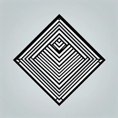 A diamond shape with horizontal stripes