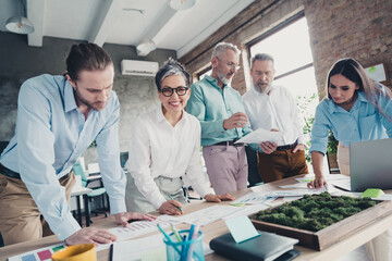 Photo of teamwork startup partners contract discussion brainstorm comfortable nice creative startup...
