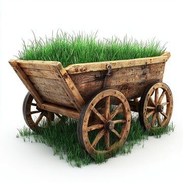 old wheelbarrow on the grass