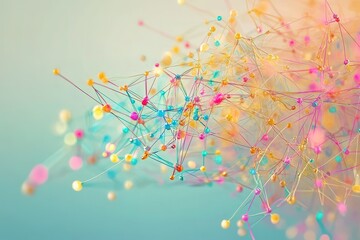 Abstract colorful network connection