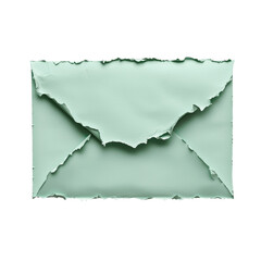 Obraz premium Vintage Torn Envelope with a Soft Green Color Isolated on transparent background
