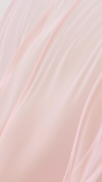 Minimalist abstract background with flowing, smooth fabric with soft gradient. Elegant fluttering veil with subtle shimmer. Seamless beauty animation