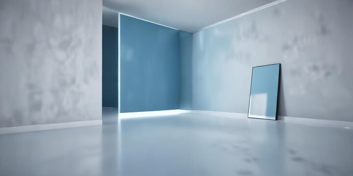 A minimalist blue color scheme with blurred edges creates a clean and modern aesthetic, sophisticated look , modern aesthetic, clean design