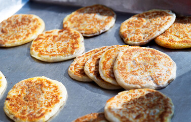 Pile of Chinese street food pancakes