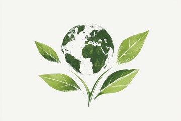 A simple depiction of a tree with a globe forming its canopy, drawn in a clean, modern style on a white background