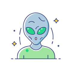 alien icon, alien vector illustration-simple illustration of alien, perfect for alien logos and themed design 