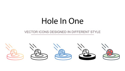 Hole In One icon design with white background stock illustration