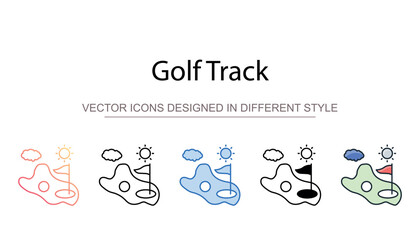 Golf Track icon design with white background stock illustration