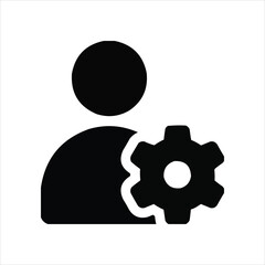 Gear icon on metal internet button vector design .