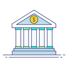 bank building icon, bank building vector illustration-simple illustration of bank building, perfect for bank building logos and themed design 