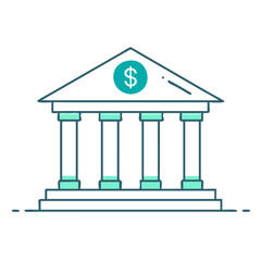 bank building icon, bank building vector illustration-simple illustration of bank building, perfect for bank building logos and themed design 
