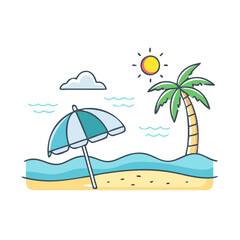 beach icon, beach vector illustration-simple illustration of beach, perfect for beach logos and themed design 