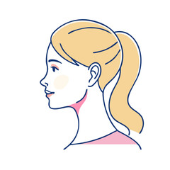 beautiful profile of young woman icon, beautiful profile of young woman vector, beautiful profile of young woman web icon, 