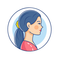 Obraz premium beautiful profile of young woman icon, beautiful profile of young woman vector, beautiful profile of young woman web icon, 