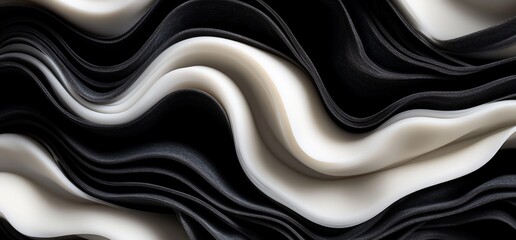 Obraz premium Abstract black and white wavy pattern.