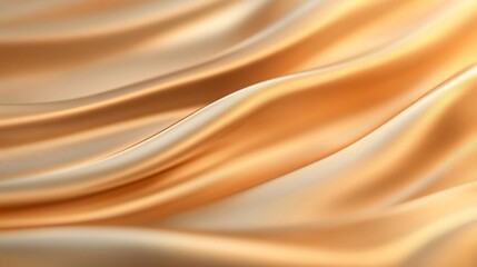 Obraz premium Smooth, flowing champagne-colored silk fabric.