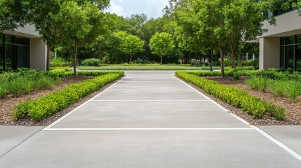 Obraz premium Implementing grasscrete paving solutions urban settings blog post eco-friendly sustainable development green infrastructure