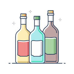 bottles of alcohol icon, bottles of alcohol vector illustration-simple illustration of bottles of alcohol, perfect for bottles of alcohol logos and themed design 