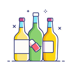 bottles of alcohol icon, bottles of alcohol vector illustration-simple illustration of bottles of alcohol, perfect for bottles of alcohol logos and themed design 