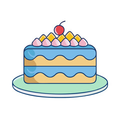 cake icon, cake vector illustration-simple illustration of cake, perfect for cake logos and themed design 