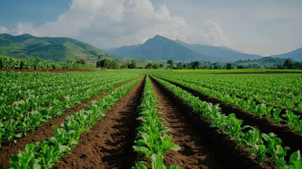 Obraz premium Cultivating abundance a permaculture farm rural landscape agricultural showcase eco-friendly environment vibrant diversity