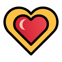 Heart and Love Symbol Icon vector illustration isolated on a transparent background