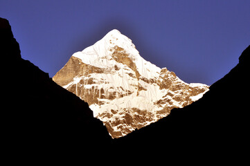 mountain peak at sunset