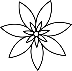 flower outline.
flower Simple shape outline Isolated.
Flower abstract line art.
spring element. 
Transparent background.