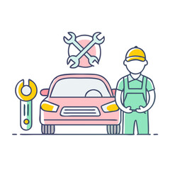 car repair service icon, car repair service vector illustration-simple illustration of car repair service, perfect for car repair service logos and themed design 