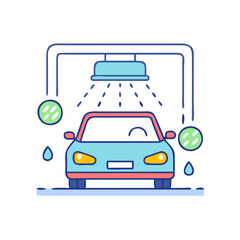 car wash icon, car wash vector illustration-simple illustration of car wash, perfect for car wash logos and themed design 