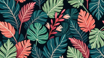 Seamless floral botanical vector illustration wallpaper hd