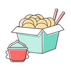 chinese food icon, chinese food vector illustration-simple illustration of chinese food, perfect for chinese food logos and themed design 
