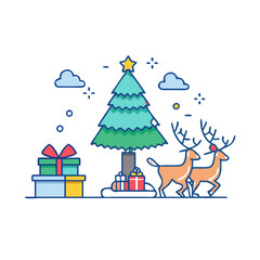 christmas icon, christmas vector illustration-simple illustration of christmas, perfect for christmas logos and themed design 