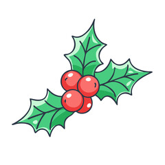 christmas holly berry icon, christmas holly berry vector illustration-simple illustration of christmas holly berry, perfect for christmas holly berry logos and themed design 