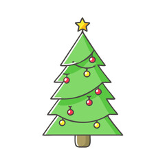 christmas tree icon, christmas tree vector illustration-simple illustration of christmas tree, perfect for christmas tree logos and themed design 