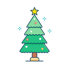 christmas tree icon, christmas tree vector illustration-simple illustration of christmas tree, perfect for christmas tree logos and themed design 