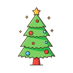 christmas tree icon, christmas tree vector illustration-simple illustration of christmas tree, perfect for christmas tree logos and themed design 