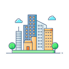 Obraz premium city icon, city vector illustration-simple illustration of city, perfect for city logos and themed design 