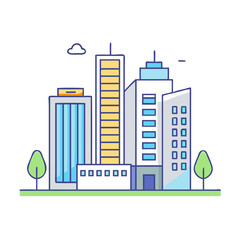 Obraz premium city icon, city vector illustration-simple illustration of city, perfect for city logos and themed design 