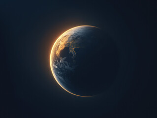 Obraz premium Sunrise Over Earth from Space: Stunning View of Planet's Horizon and Atmosphere