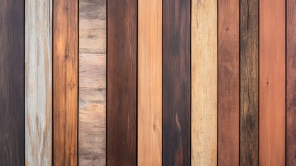 Wooden planks in varying colors arranged vertically for texture.