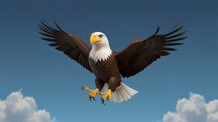 Obraz premium The bald eagle in flight. 