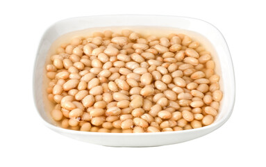 Canned beans in plate